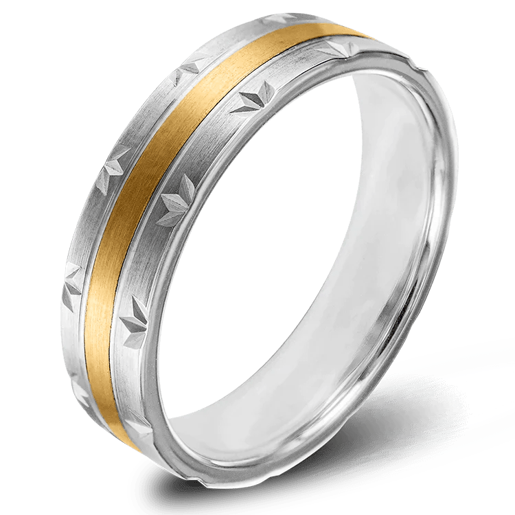 Förlovningsring 18k guld & silver med fin design