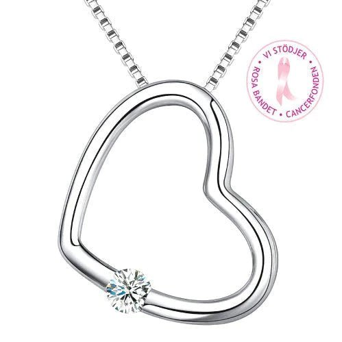 Halsband hjärta i äkta silver
