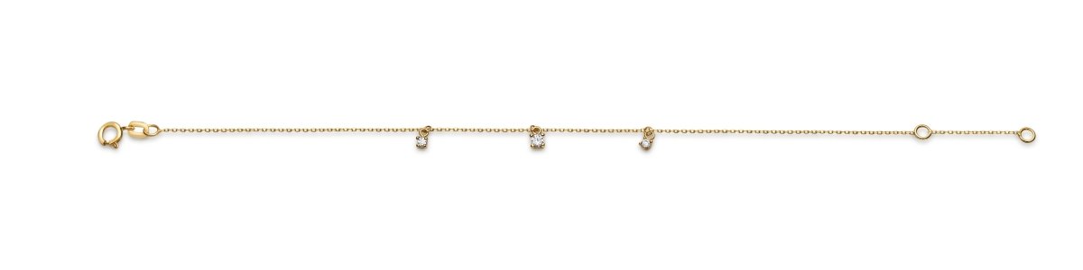 Armband i 18k guld med hängande stenar