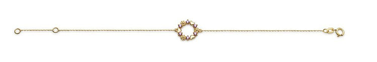 Armband i 18k guld med krans och stenar