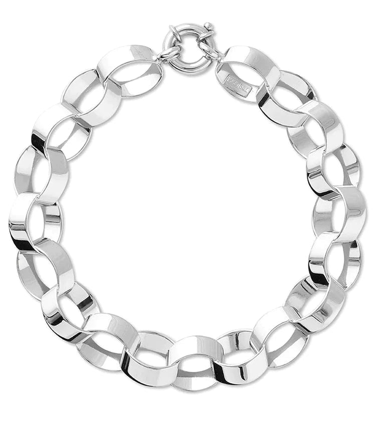 Armband ovala ringar - Vitguld