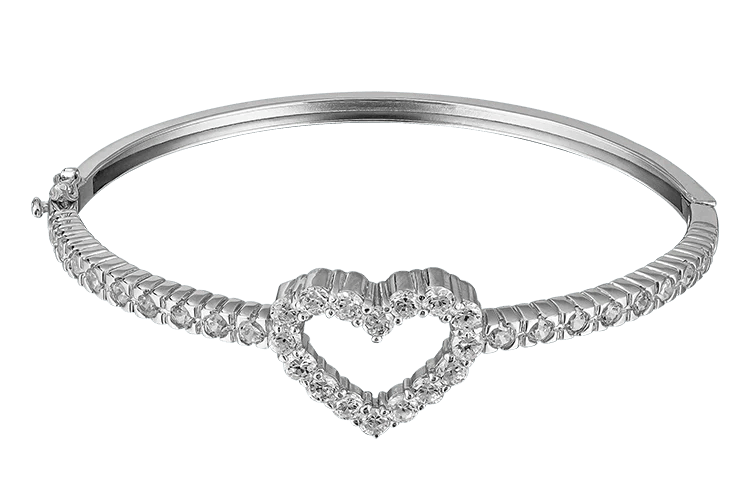 Armring hjärta med cubic zirconia stenar