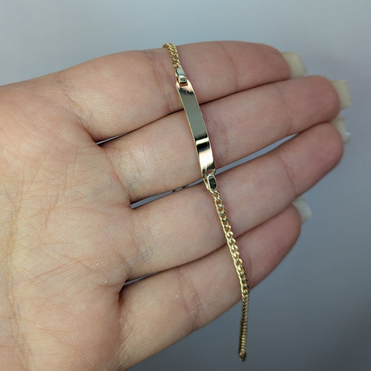 Pansar armband 18k guld ed gravyr platta