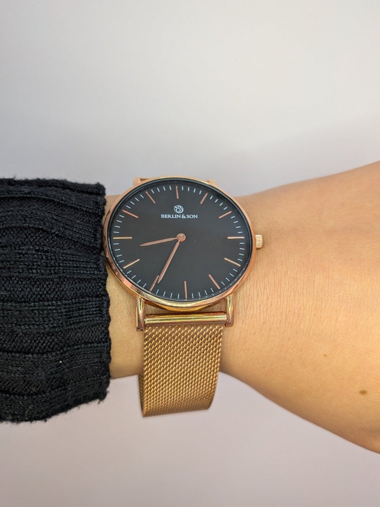 Berlin & Son - Black & Rosé Mesh 40mm