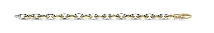 Collier 18k 2 färgat platt navette