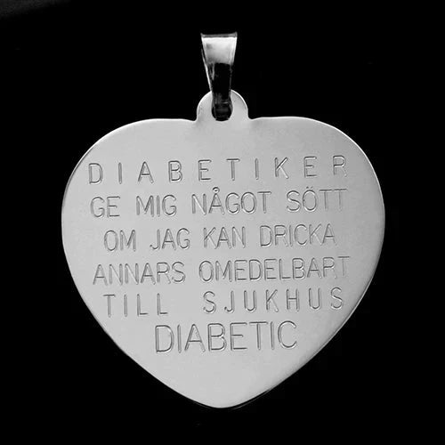 Diabeteshjärta i silver