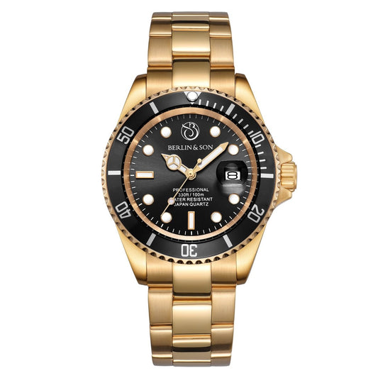 Dykarklocka Berlin & Son - Guld & Svart