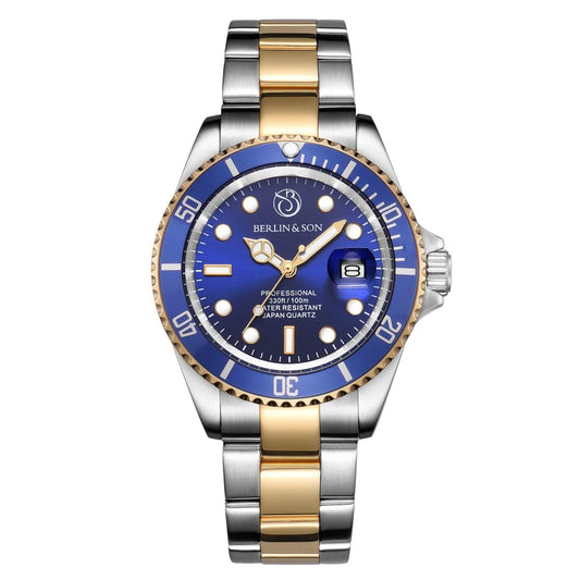 Dykarklocka Berlin & Son - Guld/Stål & Blå