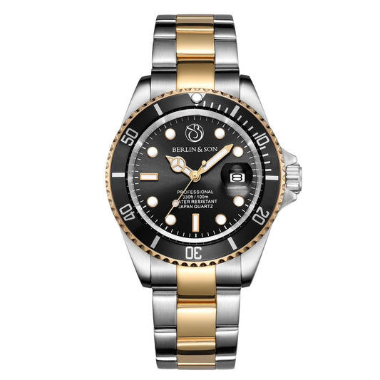 Dykarklocka Berlin & Son - Guld/Stål & Svart