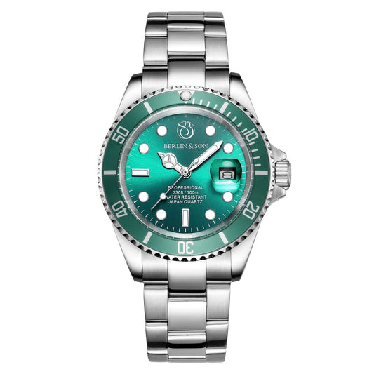 Dykarklocka Berlin & Son - Silver & Grön
