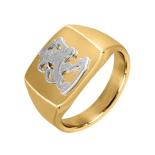 Finska Lejonet Klackring två färgat guld