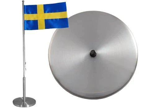 Flaggstång - Matt svensk flagga i rostfritt stål