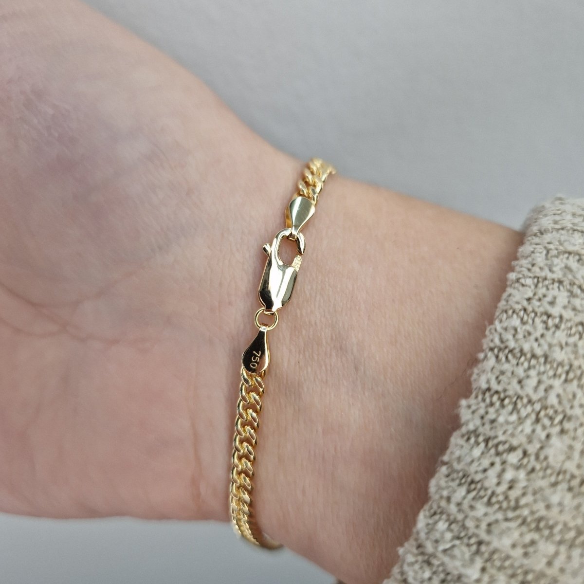 Guldarmband - Pansar 18cm, Bredd 3,5mm