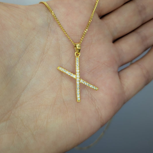 Halsband X förgyllt