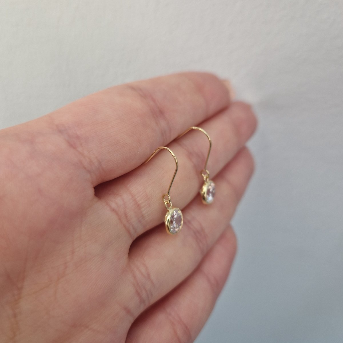 Hängande örhängen 18k guld med kristall