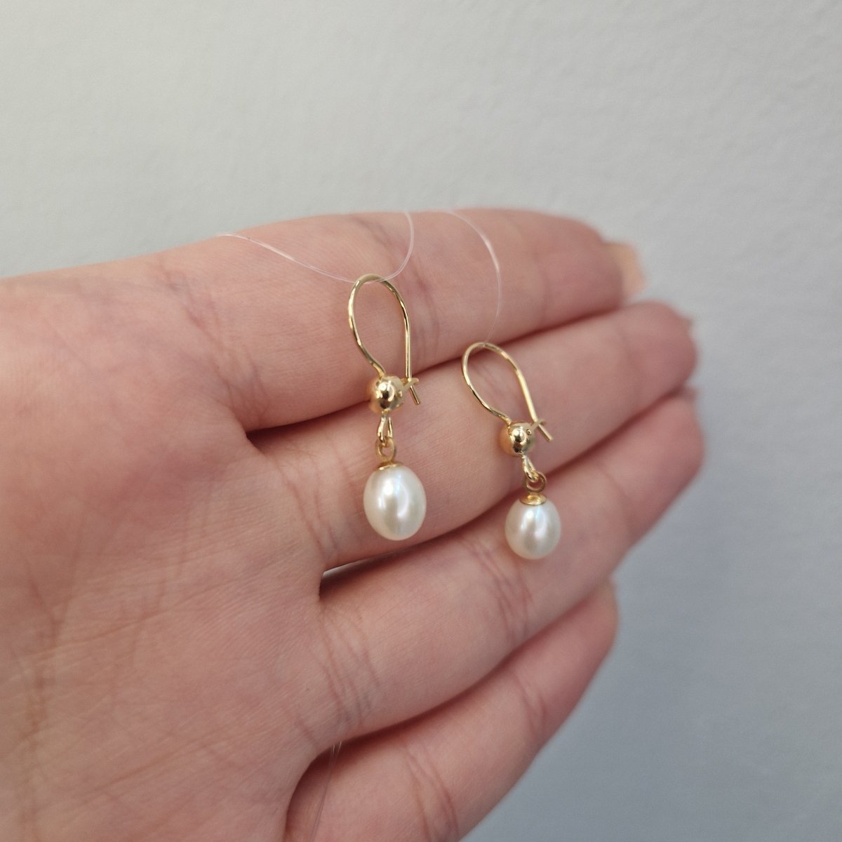 Hängande Pärlörhängen 18k guld