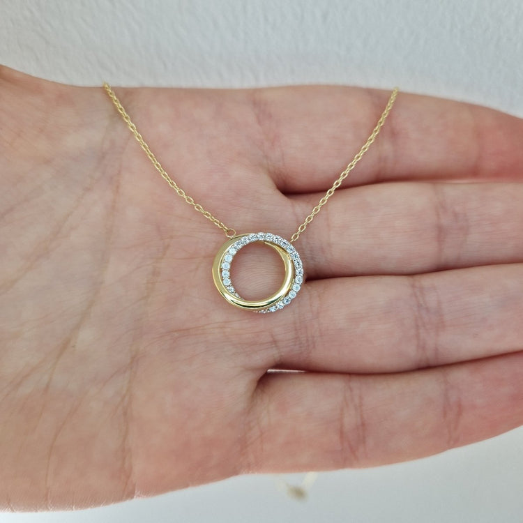 Hänge med kedja 2 färgat med sten cirklar
