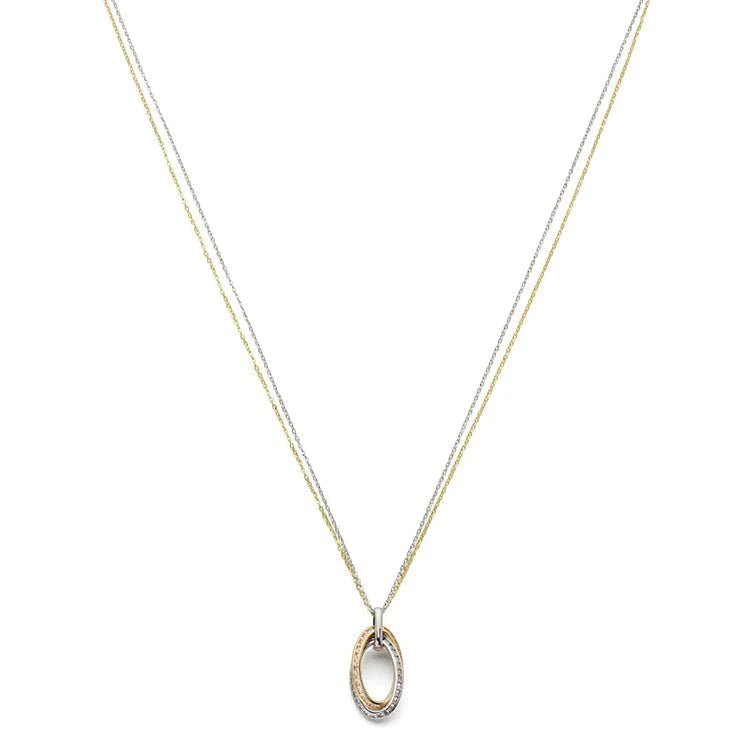 Halsband med vackert hängsmycke 2 färgat guld