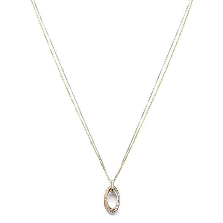 Halsband med vackert hängsmycke 2 färgat guld