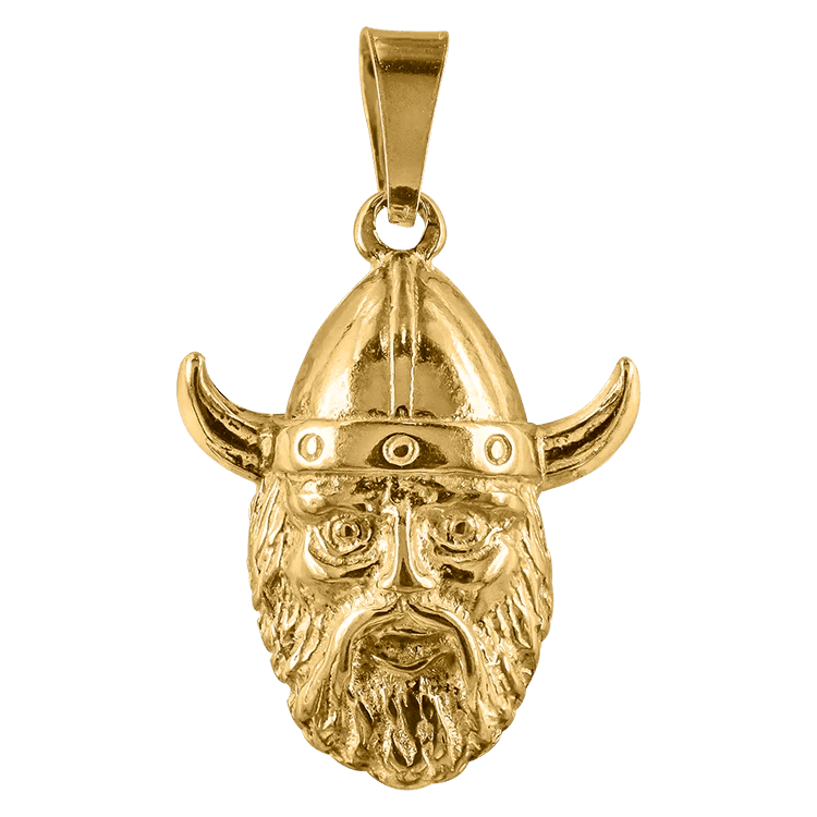 Guldhänge vikinga huvud