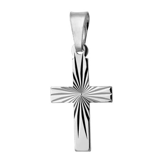 Vackert silver kors med facetterad design
