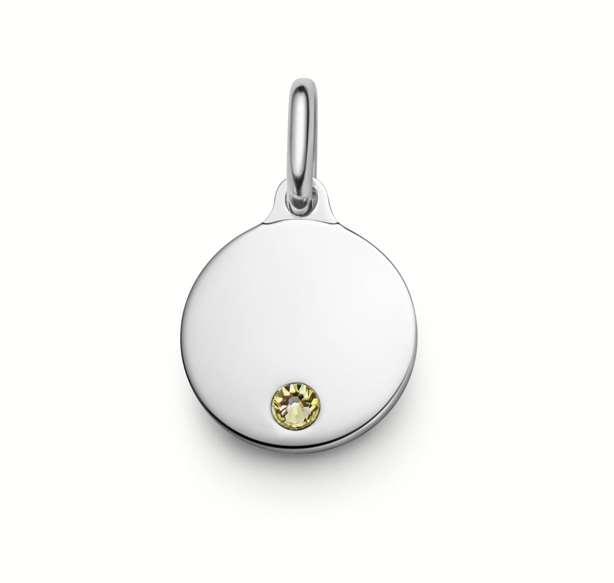 Månadssten hängsmycke rund silver