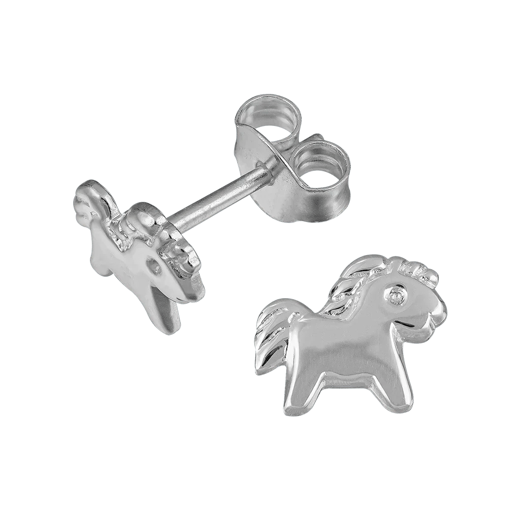 Örhänge häst i äkta silver