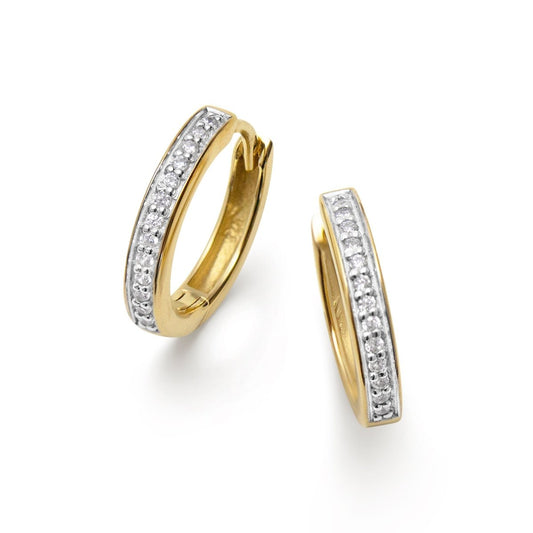 Örhängen förgyllda creoler med cubic zirkoner