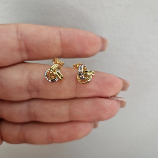 Örhängen knut två färgat 18k guld