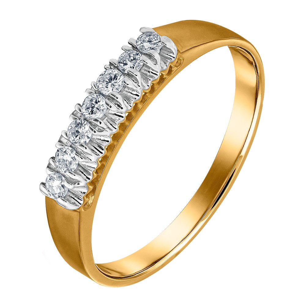 Diamantring i tvåfärgat 18k guld