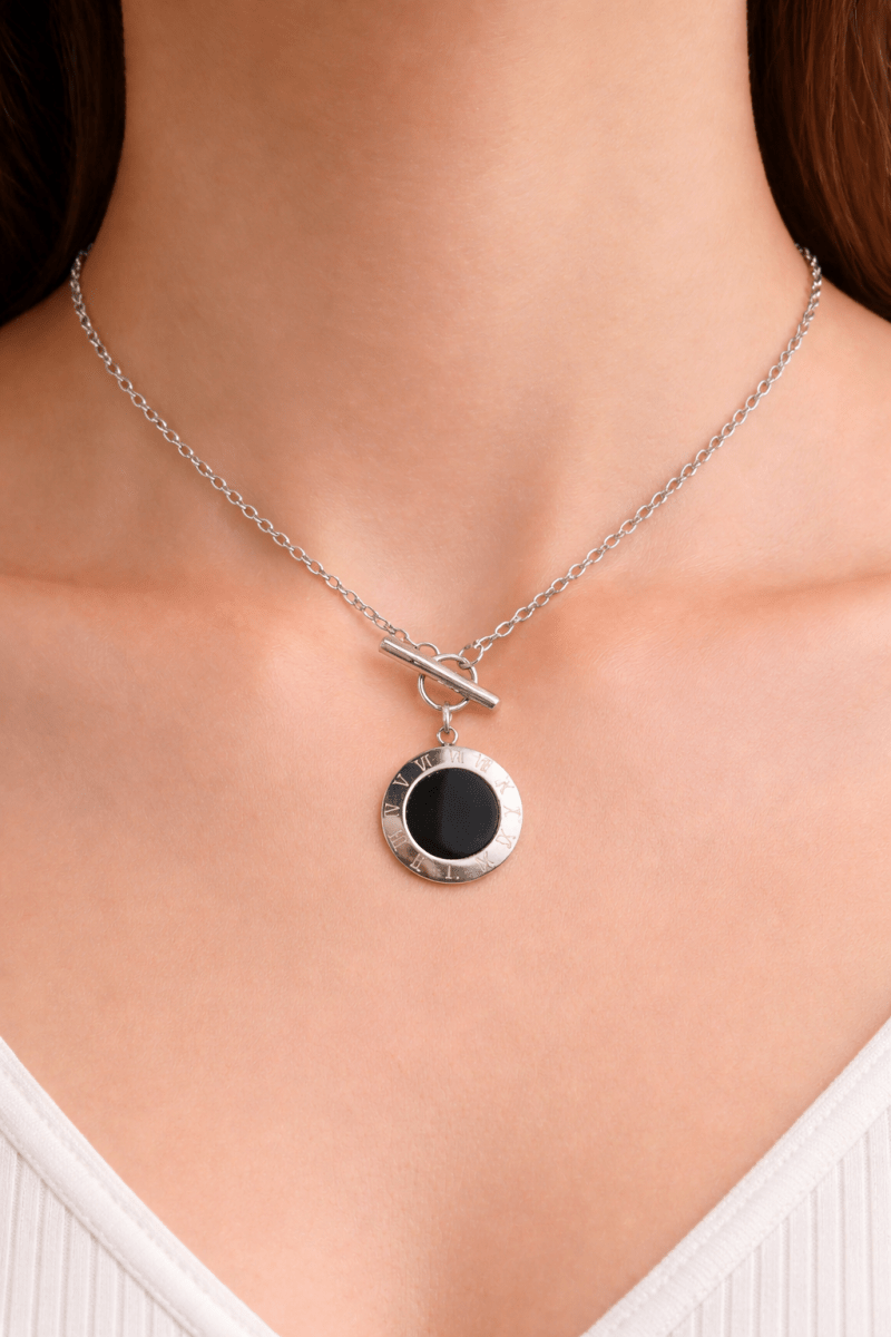 Riviera halsband mono (silver)