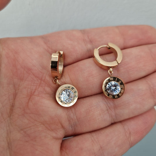 Creoler i stål 18k roséguld pläterade