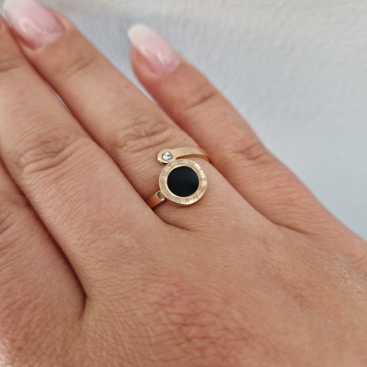 RIVIERA RING TWISTED BLACK