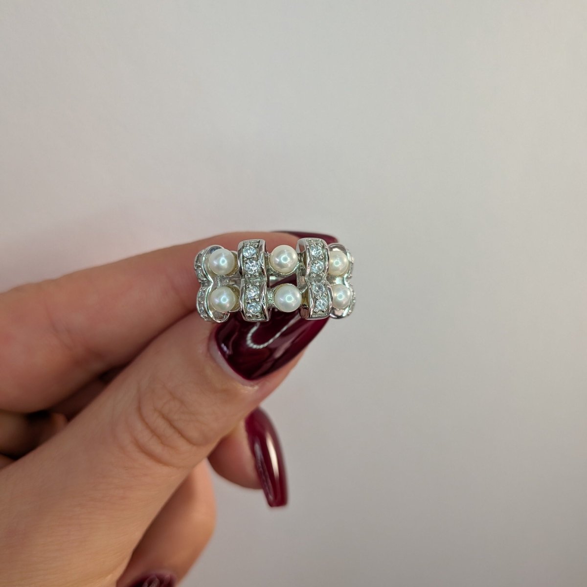 Pärlring i äkta silver