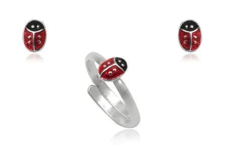 Silver set nyckelpiga