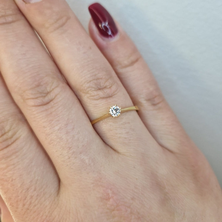 Klassisk solitär ring 18k guld