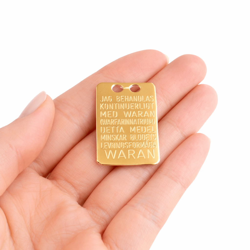 Waran bricka i förgyllt silver 27x19mm