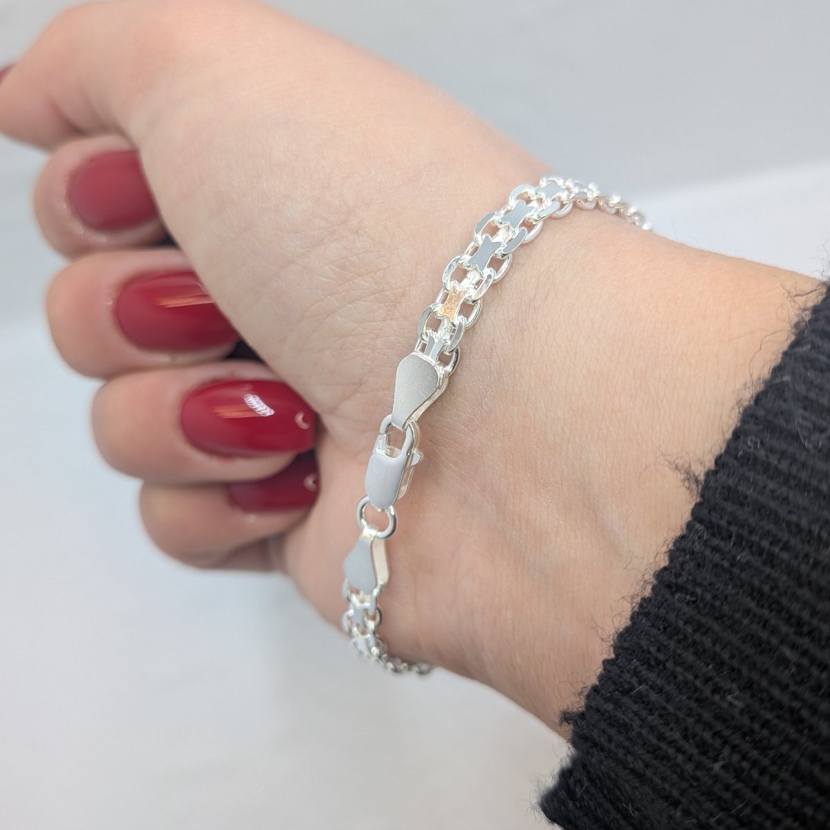 X-länk armband i äkta silver