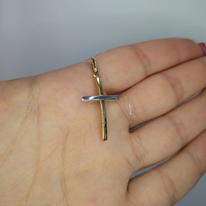 18k Tvåfärgat guld kors