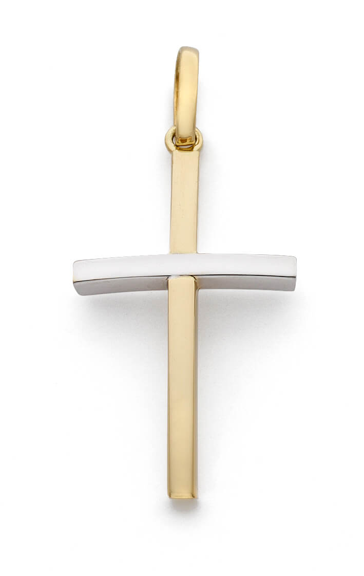 18k Tvåfärgat guld kors