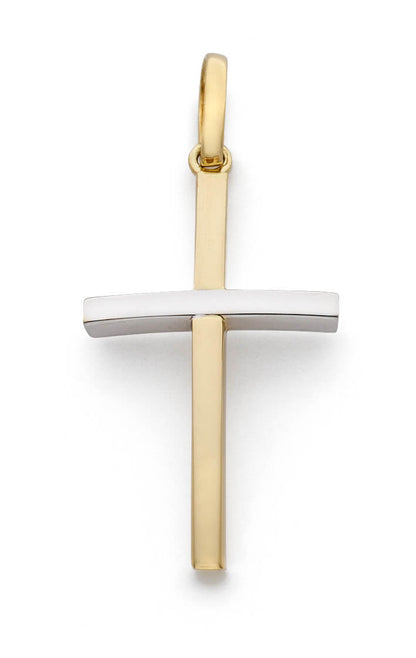18k Tvåfärgat guld kors