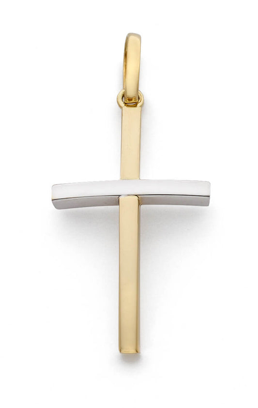 18k Tvåfärgat guld kors