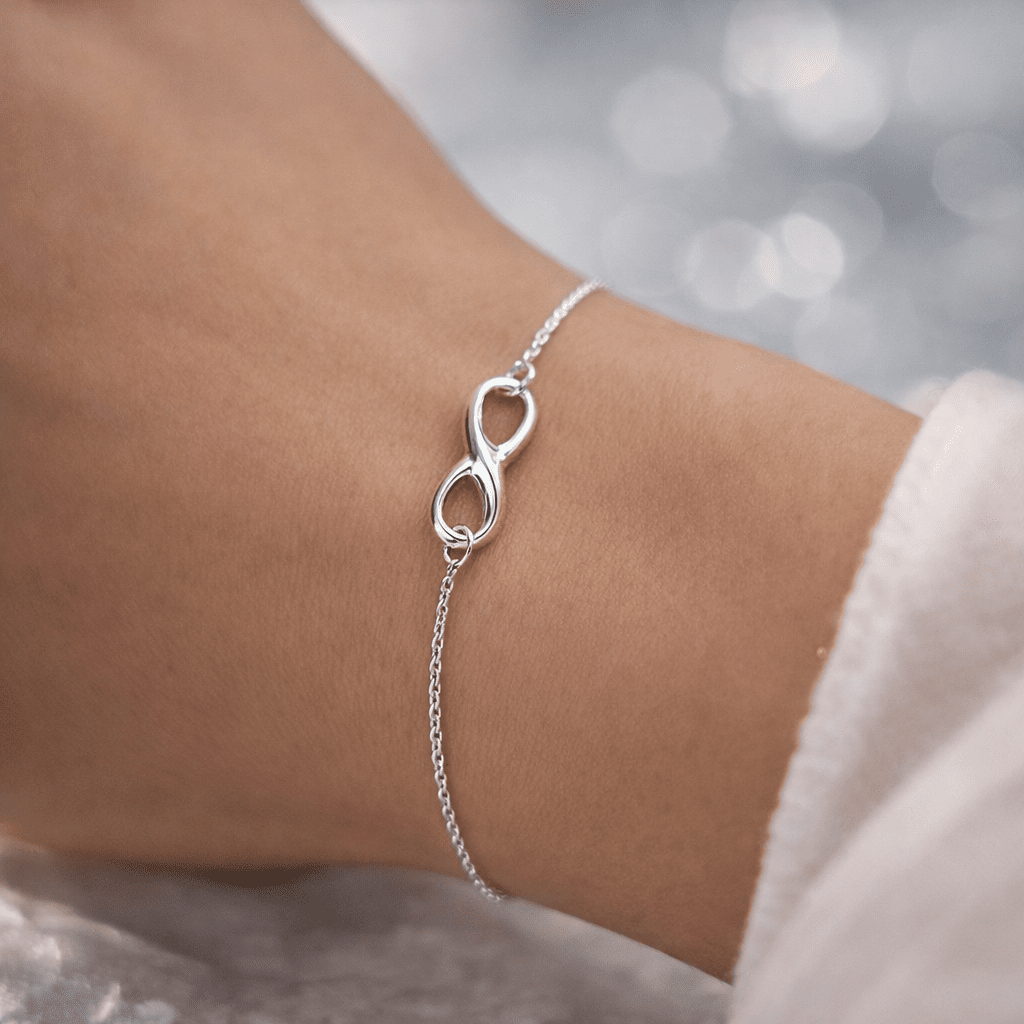 Armband evighets tecken i äkta silver
