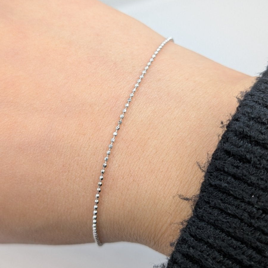 Armband facetterad kullänk i 18k vitguld