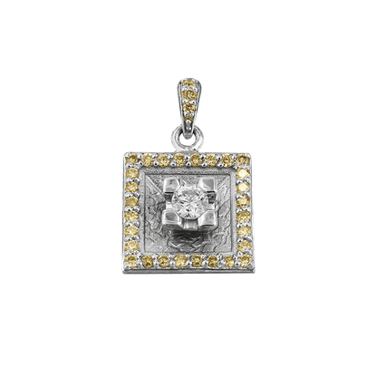 Diamant hängsmycke kvadrat i 18k vitguld