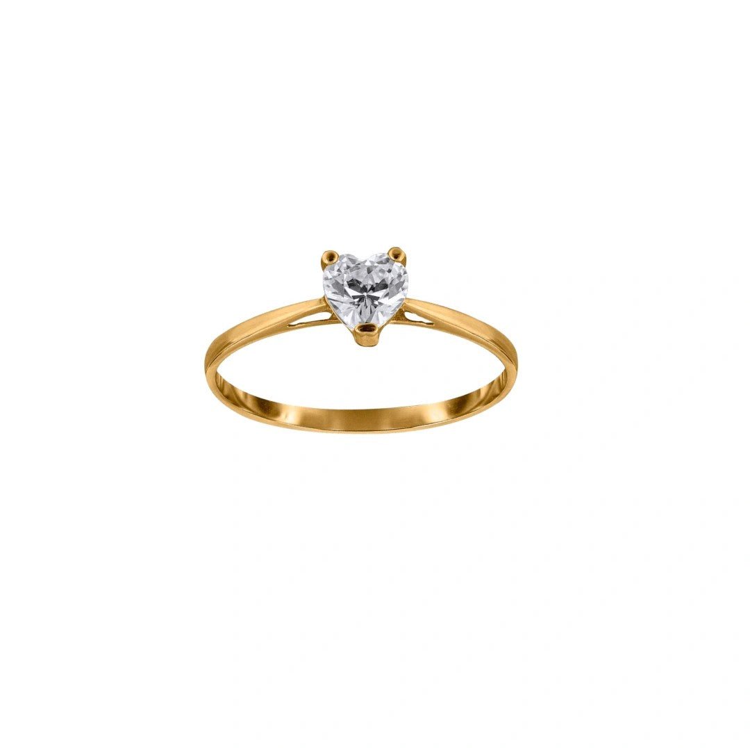 Ententens ring hjärtformad i 18k guld 
