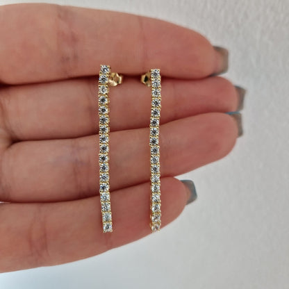 Förgyllda silver örhängen med cubic zirkonia
