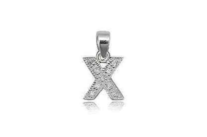 Hängsmycke bokstav X i äkta silver med stenar 