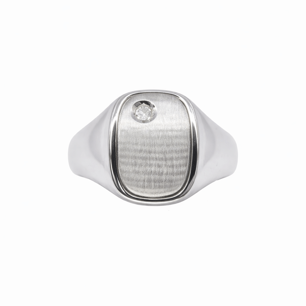 Klackring 18k vitguld med diamant 0,02ct