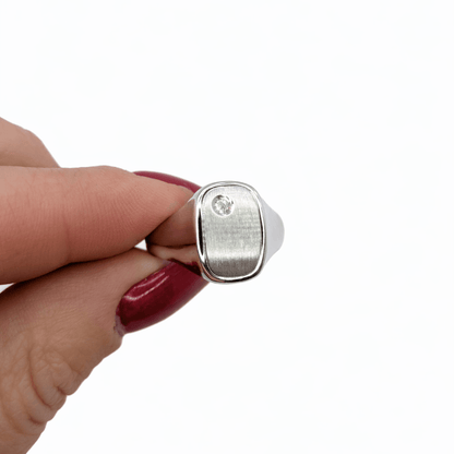 Klackring med diamant 18k guld